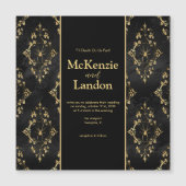 Faire-part de mariage gothique d'Halloween avec ar (Devant)