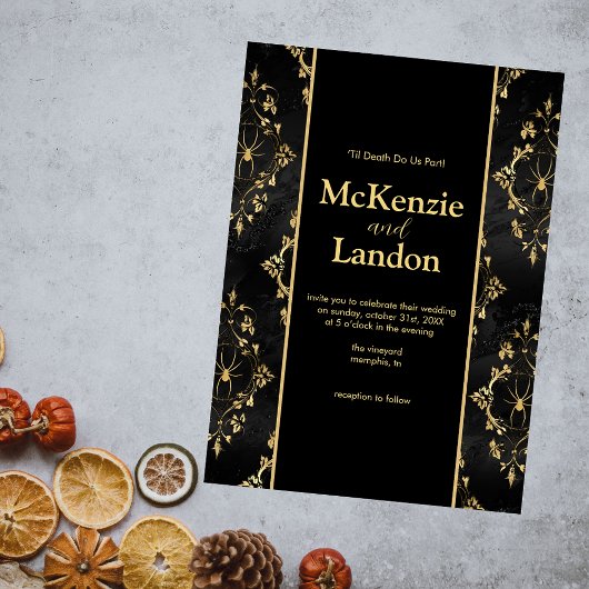 Faire-part de mariage gothique d'Halloween avec ar