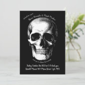Faire-part de mariage gothique du crâne (Debout devant)