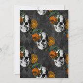 Faire-part de mariage gothique du crâne floral ora (Dos)