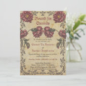 Faire-part de mariage gothique - Fleurs sombres V (Debout devant)