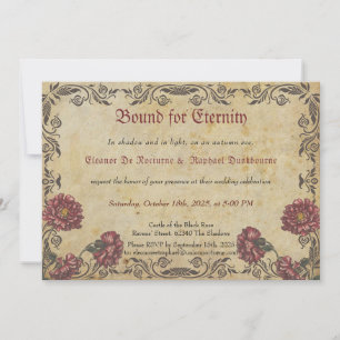 Faire-part de mariage gothique - Fleurs sombres vi