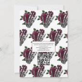Faire-part de mariage gothique floral burgundy ave (Dos)