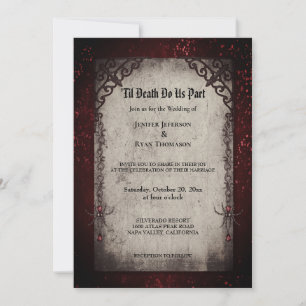 Faire-part de mariage gothique floral romantique s