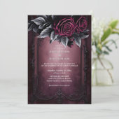 Faire-part de mariage gothique florale romantique  (Debout devant)