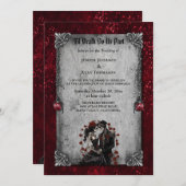 Faire-part de mariage gothique florale romantique  (Devant / Derrière)