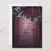 Faire-part de mariage gothique florale romantique (Devant)