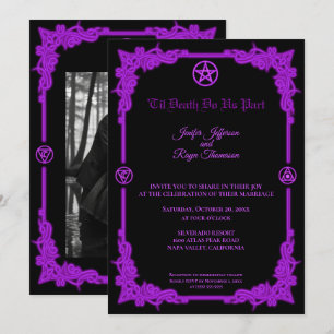 Faire-part de mariage gothique Halloween avec lueu