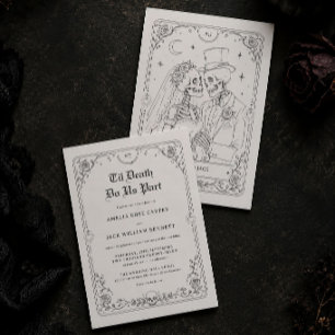 Faire-part de mariage gothique Halloween Till Deat