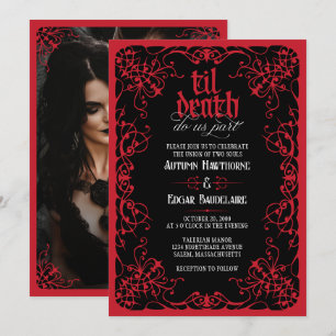 Faire-part de mariage gothique jusqu'à la mort