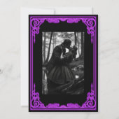 Faire-part de mariage gothique lueur violette enso (Dos)