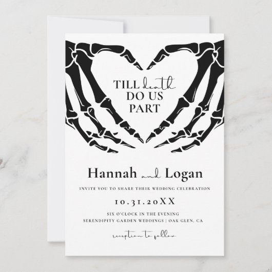 Faire-part de mariage gothique, Mariage d'Hallowee (Devant)