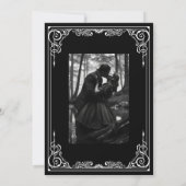 Faire-part de mariage gothique noir et blanc éléga (Dos)