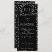 Faire-part de mariage gothique noir et gris (Devant / Derrière)