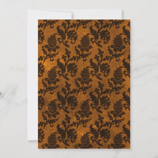 Faire-part de mariage gothique orange et noir (Dos)