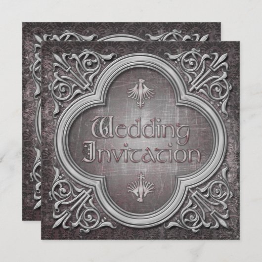 Faire-part de mariage gothique ou médiéval (Devant / Derrière)