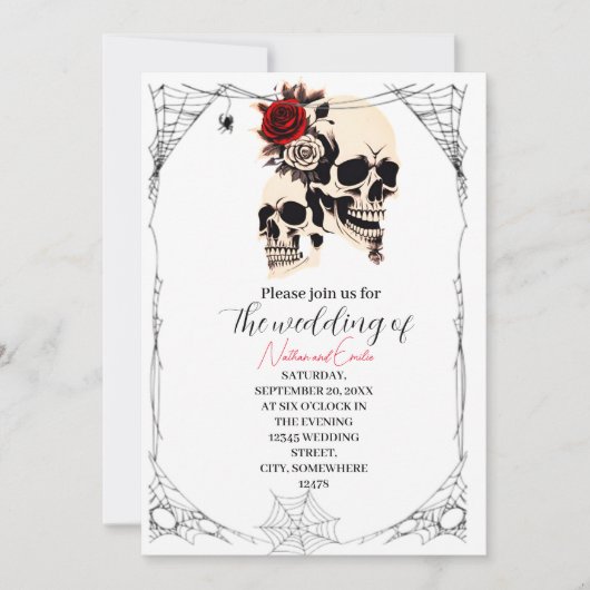 Faire-part de mariage gothique romantique (Devant)