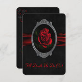 Faire-part de mariage gothique Rose (Devant / Derrière)