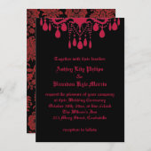 Faire-part de mariage gothique rouge (Devant / Derrière)