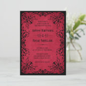 Faire-part de mariage gothique rouge noir (Debout devant)