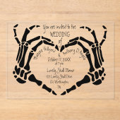 Faire-part de mariage gothique squelette mains en (Recto)