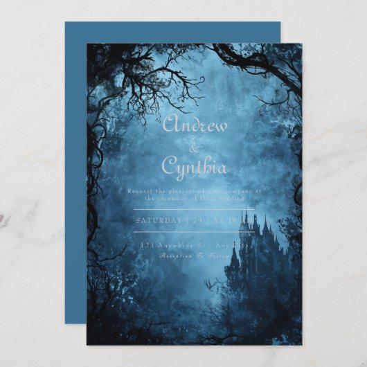 Faire-part de mariage gothique Twilight (Devant / Derrière)