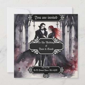 Faire-part de mariage gothique/vampire