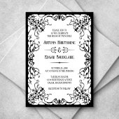 Faire-part de mariage gothique victorien noir blan