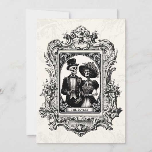 Faire-part de mariage gothique Victorienne Antique (Devant)