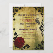Faire-part de mariage gothique victorienne noire e (Devant)