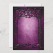 Faire-part de mariage gothique violet pour Hallowe (Dos)