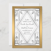 Faire-part de mariage, Grand Gatsby, argent, or (Devant)