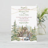 Faire-Part de Mariage Grange Rustique d'Hiver en F (Debout devant)