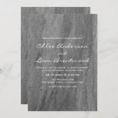 Faire-part de mariage granitique élégant (Devant / Derrière)