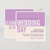 Faire-part de mariage graphique moderne audacieux (Devant / Derrière)