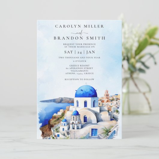 Faire-part de mariage grecque (Debout devant)