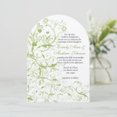 Faire-part de mariage Greenery Birds & Swirls #17 (Debout devant)