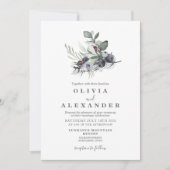 Faire-part de mariage Greenery et Baies d'hiver (Devant)