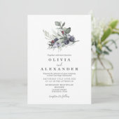 Faire-part de mariage Greenery et Baies d'hiver (Debout devant)