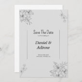 Faire-part de mariage gris (Devant / Derrière)