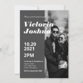 Faire-part de mariage gris (Devant)