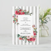Faire-part de mariage gris Antarctique (Debout devant)