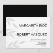 Faire-part de mariage gris blanc écriture Marque M (Devant / Derrière)