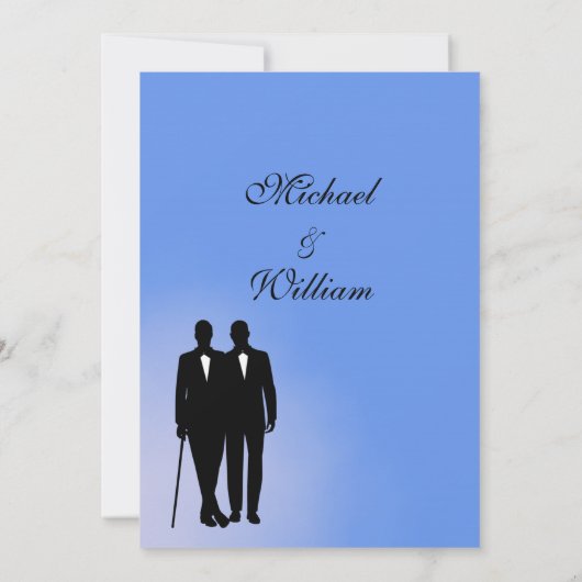 Faire-part de mariage gris bleu (Dos)