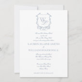 Faire-part de mariage gris bleu foncé (Devant)