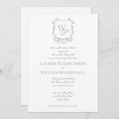 Faire-part de mariage gris bleu foncé (Devant / Derrière)