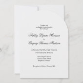 Faire-part de mariage gris en forme d'arche photo (Devant)
