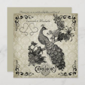 Faire-part de mariage gris et blanc de soja (Devant / Derrière)