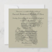 Faire-part de mariage gris et blanc de soja (Dos)