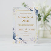 Faire-part de mariage Gris et Or (Debout devant)